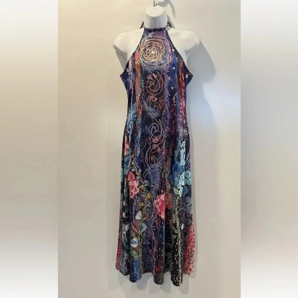 NWT Noracora Floral Print Halter‎ Midi Dress Women’s Size Small (1278) - Picture 1 of 4
